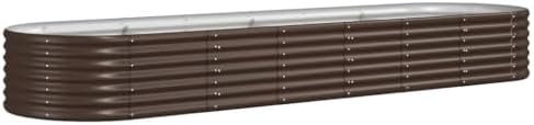Metal Garden Raised Bed 116.5x31.5 in Outdoor Brown Planter Box by Unknown