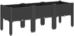Black Elevated Garden Planter Box with Legs 47.2 x 15.7 x 16.5 - Image 5