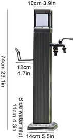 Garden Water Column with Hose Holder,Vertical Water Column Free Standing Faucet with Solar Powered LED Light, Frost Free Hydrant for Farm Irrigation and Watering(74cm/29.1in) - Image 6