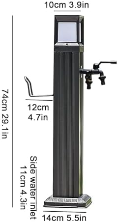 Garden Water Column with Hose Holder,Vertical Water Column Free Standing Faucet with Solar Powered LED Light, Frost Free Hydrant for Farm Irrigation and Watering(74cm/29.1in) - Image 6