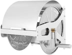 Wall Mount Garden Hose Reel, Heavy Duty Stainless Steel Metal Hose Reel with 360° Rotating Handle & Nozzle, Space-Saving Wall-Mounted Hose Holder for Outdoor Watering, Holds 164ft Hose, Silver by RIAHNEAH