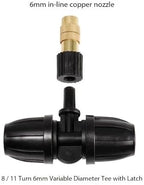 Adjustable Flow Brass Spray Nozzle + Connector Drip Irrigation Nozzle Outdoor Botanical Garden Courtyard Greenhouse Cooling Spray System 50pc Copper Nozzle+8/11 Lock tee - Image 2
