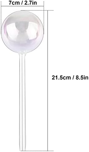 [6 PCS] Light Iridescent Rainbow Gradient Color Clear Glass Self-Watering System Spikes, Automatic Plant Waterer Bulbs - Image 2