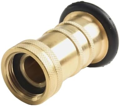 Brass Fire Hose Nozzle 1 Inch NH High Pressure Spray Brass Nozzle 1" NH/NST for Fire Hose Fireman Style Brass Nozzle 1 Inch for Use 1 Inch NH Brass Nozzle High Flow Water Sprayer Leak-Proof Brass Hose - Image 5