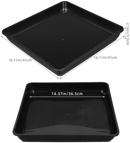 Abaodam 2 Pack Square Plant Saucer Tray 16 inch, Heavy Duty Plastic Square Plant Saucers for Indoors Outdoor, Flower Planter Drip Trays for Pots, Seed Starting, Seedling Growing - Image 4