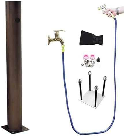 Stainless Steel Freestanding Garden Water Column with Faucet - Anti-Freeze Outdoor Hose Holder, Vertical Design for Easy Water Access (Rojo) by Unknown