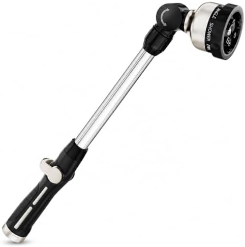 Heavy Duty 16 Inch Metal Watering Wand Garden Hose 9 Spray Patterns by LIYJTK