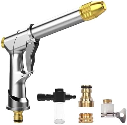 Portable High-pressure Water Gun For Cleaning Wash Machine Garden Watering Hose Nozzle Sprinkler Foam(Silver Gun Kit) by Unknown