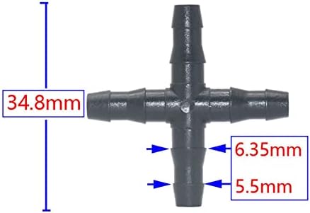 3/5 4/7 Hose Connectors Tee Cross Barb Coupling Watering Fitting For Hose Drip Irrigation System Joints 50Pcs (Color : 4I7 MM) - Image 4
