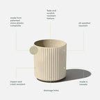 Veradek Demi Series Round Planter for Porch, Patio, Backyard | Durable Plastic-Concrete Material | Modern Décor for Tall Plants, Flowers - Image 2