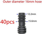 Connector 40 Pieces of 16/20/25mm Garden Hose Three-Way Elbow End Direct Head 16/20/25mm PE Hose Manifold Repair 90 Degree Joint (Color : Red) - Image 2