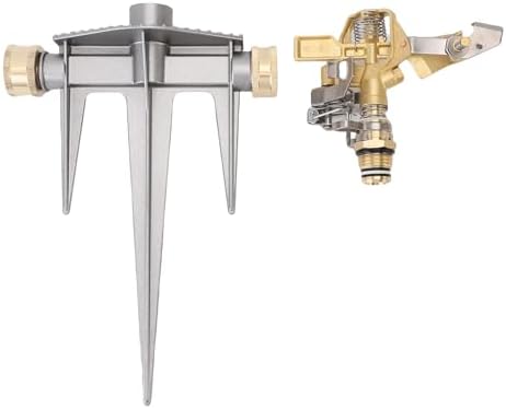 GOTOTOP Rotating Garden Sprinkler, Impact Sprinkler Head with Brass Nozzle on Metal Spike Base, 360 Adjustable Coverage Up to 49 Ft, for Lawn Yard Garden Irrigation - Image 6