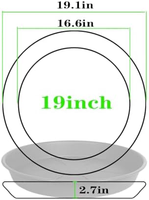 OVZILKI 2 Pack of Plant Saucer Tray 19 inch, Heavy Duty Plastic Pot Plant Drip Trays Saucers for Indoors Outdoor, Plant Water Tray for Planters 16-19" (19", Black) - Image 2