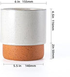 6 Inch Ceramic Self Watering Planter with Drainage Hole, Grey - Image 2