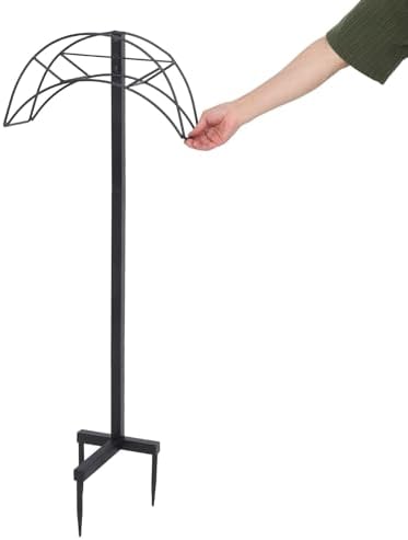 Freestanding Garden Hose Holder Metal Rack with Detachable Design - Image 4