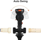 Oscillating Garden Lawn Sprinkler, Adjustable Spray Angle Grass Watering Irrigation System with Spike Base, Fits 3/4" Hose, Black/Orange - Image 4