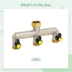 3-Way Brass Garden Hose Splitter with Knobs, Valve Water Distributor with 3/4 Brass Valve, Ensures Efficient Water Flow Control, for Automatic Irrigation - Image 3