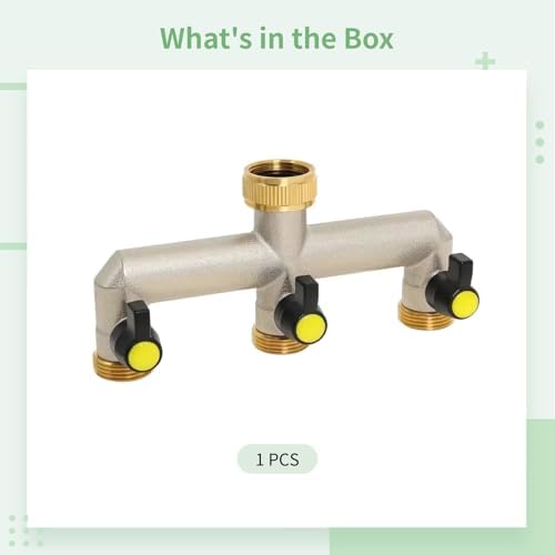 3-Way Brass Garden Hose Splitter with Knobs, Valve Water Distributor with 3/4 Brass Valve, Ensures Efficient Water Flow Control, for Automatic Irrigation - Image 3