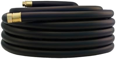 Guitrees 75FT ×1 inch Heavy Duty Rubber Garden Hose - 200psi Working, 1000psi Burst - Hot/Cold Water - Five-Layered Braiding for Durability - Versatile for Gardening, Agriculture, Construction(Black) by Guitrees