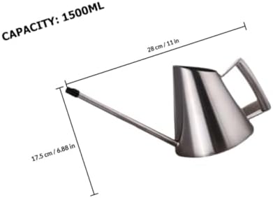 TIDTALEO Stainless Steel Watering Pot Garden Planting Tool 1500ml Metal Watering Can with Long Spout for Indoor and Outdoor Flowers - Image 2