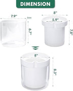 Phoenix Vine 8 Inch Self Watering Planter, White Terracotta Clay Pot with Glass Reservoir for Indoor Plants, Herbs, Flowers, Set of 1, 52-B-H-1 - Image 3