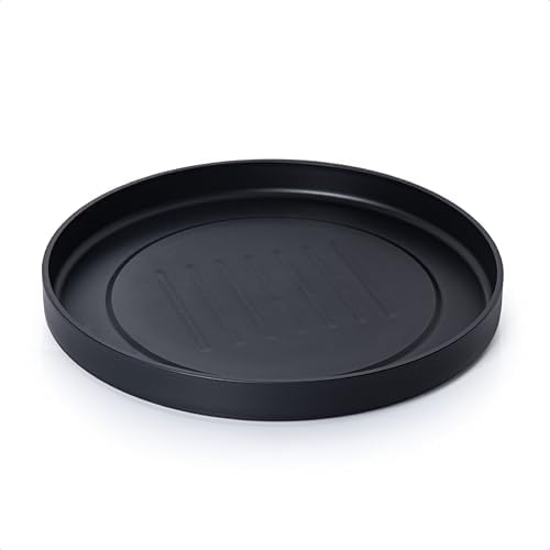 Phoenix Vine 14 Inch Plastic Plant Saucer Water Drip Tray, Heavy Sturdy Round Plant Drainage Tray for Indoors Outdoor, Matte Black, 21-TY-14B-1 by Phoenix+Vine