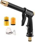 High Pressure Hose Nozzle with 4 Spray Modes, Adjustable Water Spray Gun, Metal Garden Hose Sprayer for Car Wash, Plant Watering, Patio & Outdoor Cleaning (2, Washer+3 Connectors) by Unknown