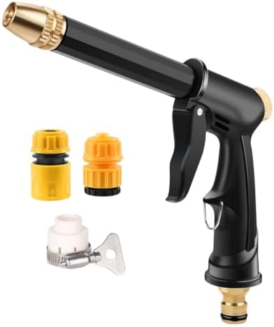 4-Mode Metal Adjustable Hose Nozzle Kit (Washer+3 Connectors,1) by AONETIGER