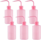 6 Pcs Lash Wash Squeeze Bottles, 250ml/8.45oz Plastic Rinse Bottles with Curved Narrow Nozzle and Scale for Eyelash Rinsing, Tool Cleaning, Plant Watering, Lab Use by Unknown