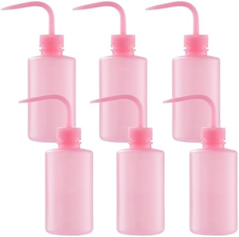 6 Pcs Lash Wash Squeeze Bottles, 250ml/8.45oz Plastic Rinse Bottles with Curved Narrow Nozzle and Scale for Eyelash Rinsing, Tool Cleaning, Plant Watering, Lab Use - Image 5