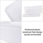 GREANER Plastic Flower Boxes Rectangle, 6 Pack Large Long Planter 16.9x7.48Inch Modern Thicken Vegetable Plant Pot with Tray for Garden, Kitchen, Houses, Offices, Balcony, Outdoor Indoor Use - White - Image 4