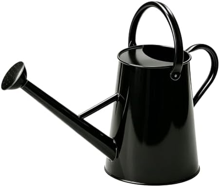 1.5 Gallon Metal Watering Can for Outdoor Plants, Large Watering Can, Black by SunnyTong