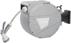 Retractable Garden Hose Reel,Wall Mounted Hose Reel, Optional Position Lock，Slow-Retract System，Wall Mounted，180°Swivel Bracket，Light Grey by Unknown