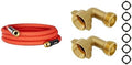 Hot/Cold Short Water Hose 3/4" x 15 ft + 2pcs 90 Degree Garden Hose Elbow by SPECILITE