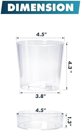 Phoenix Vine 4.5 Inch Clear Acrylic Planter Pot with Tray, Orchid Pot with Drainage Holes, Deep Saucer for Bottom Watering, Transparent Containers for Indoor Plants, Herbs, Set of 4, 91-A-E-4 - Image 3