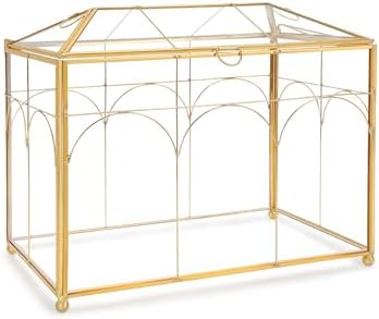 REDHUGO Glass Planter Terrarium with Lid, Indoor Display Box, Gold - Image 4