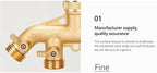 Brass 4-Way Garden Hose Splitter, Heavy Duty 4 Outlet Ball Valve Manifold, 3/4" Standard Hose Connector, Independent Shut Off Valve, Outdoor Water Distributor for Yard, Lawn, Garden Irrigation - Image 6