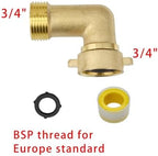 Duty Brass 1-2-4 way Splitter Garden Hose Hexagonal Connector with Comfortable Grip Shut Off Valves Adapter Water Tap(1 Way curved EU) - Image 2