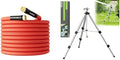 SPECILITE Hot/Cold 50ft Water Hose & 50 in 360° Rotating Impact Sprinkler on Tripod Base, Heavy Duty Irrigation for Large Area, Yard, Lawn, Waters up to 90ft, Covering up to 6360sqft by SPECILITE