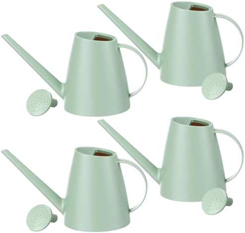 4 Pack Watering Can for Indoor Plants, 1.8L/60oz Small Plastic Water Cans with Long Spout, Lightweight Pitcher for House Plants, Garden Flowers, Mint Green by Ferrochef