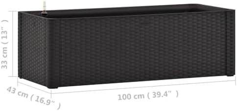 Self Watering Raised Bed, 39.4x16.9x13 in Planter Box, Anthracite - Image 7