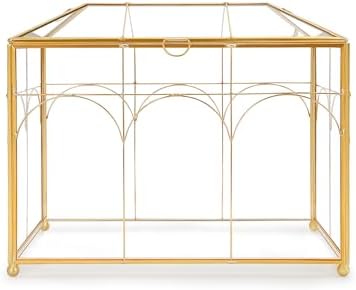 REDHUGO Glass Planter Terrarium with Lid, Indoor Display Box, Gold - Image 3