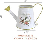 Cute Small Watering Can Indoor Plants Garden Metal Decorative Watering Cans for Outdoor Plants Bonsai Outdoor Garden Flower Decorative (White, 1.5L, 50.7 Oz) - Image 2