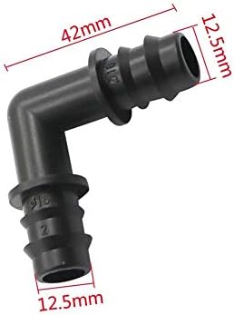 Quick Connect Garden Hose 1/2 Inch 90 Angle Bend Barb Connector Garden Micro Irrigation Water Connectors Drip Irrigation Fittings 100 Pcs (Color : Black, Diameter : 1/2'') - Image 3