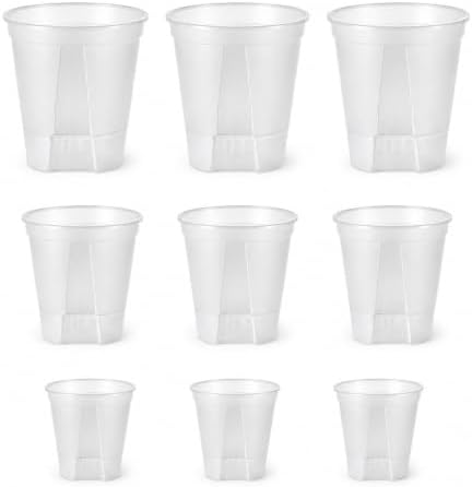 Shape & Use Self Watering Pots for Indoor Plants, Clear Plant Pots with Drainage and Deep Reservoir, 9 Pack Self Watering Planter Set, 3 Sizes 4.72", 5.91", 7.09" by Unknown