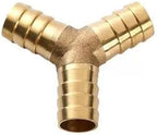 Brass Hose Barb Fitting 4-25mm Straight Elbow Y Tee Cross Bulkhead 2/3/4 Way Splitter For Garden Home Water Pipe(Y 3 Ways,25mm) by Unknown