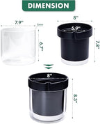 Phoenix Vine 8 Inch Self Watering Terracotta Planter, Black Terracotta Clay Pot with Glass Reservoir for Indoor Plants, Herbs, Flowers, Set of 1, 52-C-H-1 - Image 3