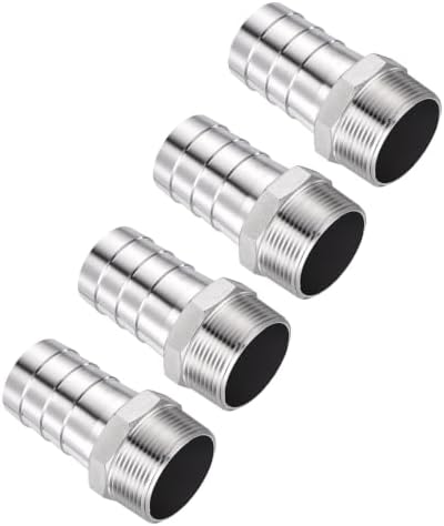 4pcs Stainless Steel Hose Barb Fittings 40mm Barb to 1-1/2" NPT Male by Kozelo