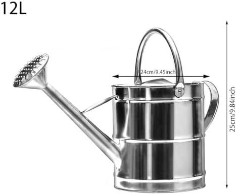 3 Gallon Metal Watering Can, Plants Stainless Steel Watering Pot with Long Spray Spout, Indoor Watering Can, Easy to Pour Flower Cans Outdoor Garden Large Capacity Ergonomic Handle,Outdoor Reusable - Image 6