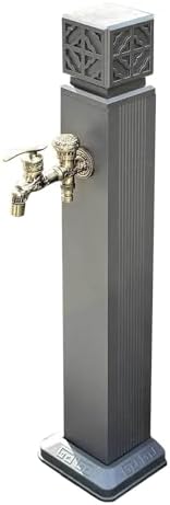 Stainless Steel Outdoor Faucet Column - 39.4in Garden Hose Holder & Sprayer, Durable Aluminum Water Feature Fountain, Perfect for Garden Decor (Gray) by Unknown